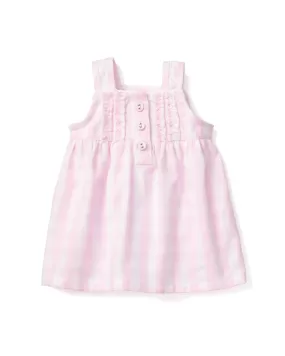 Kid's Twill Doll Nightgown | Pink Gingham