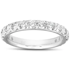 1 1/2 Ct Diamond Wedding Ring 14k White Gold Stackable Anniverary Band