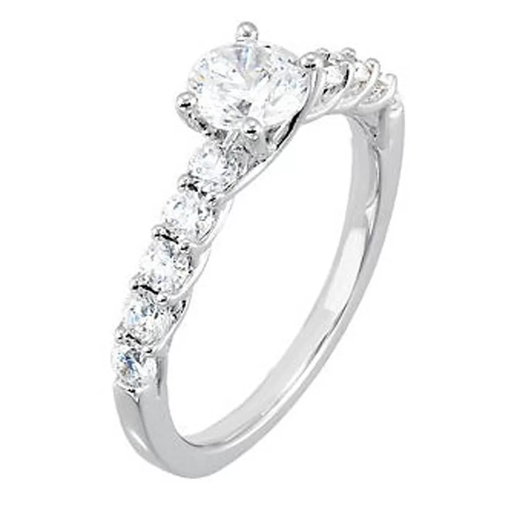 1 1/4 Ct Diamond Woven Design Engagement Ring 14k White Gold Round Cut