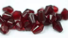 10 Vintage Faceted Cubic Diamond Garnet Red Beads  ( 9x6 mm ) cv38