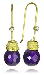 18K Gold Plated Jaipuri Mogul Quartz Drop Earrings