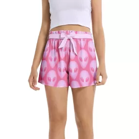 Alien Print Women's Belted Short