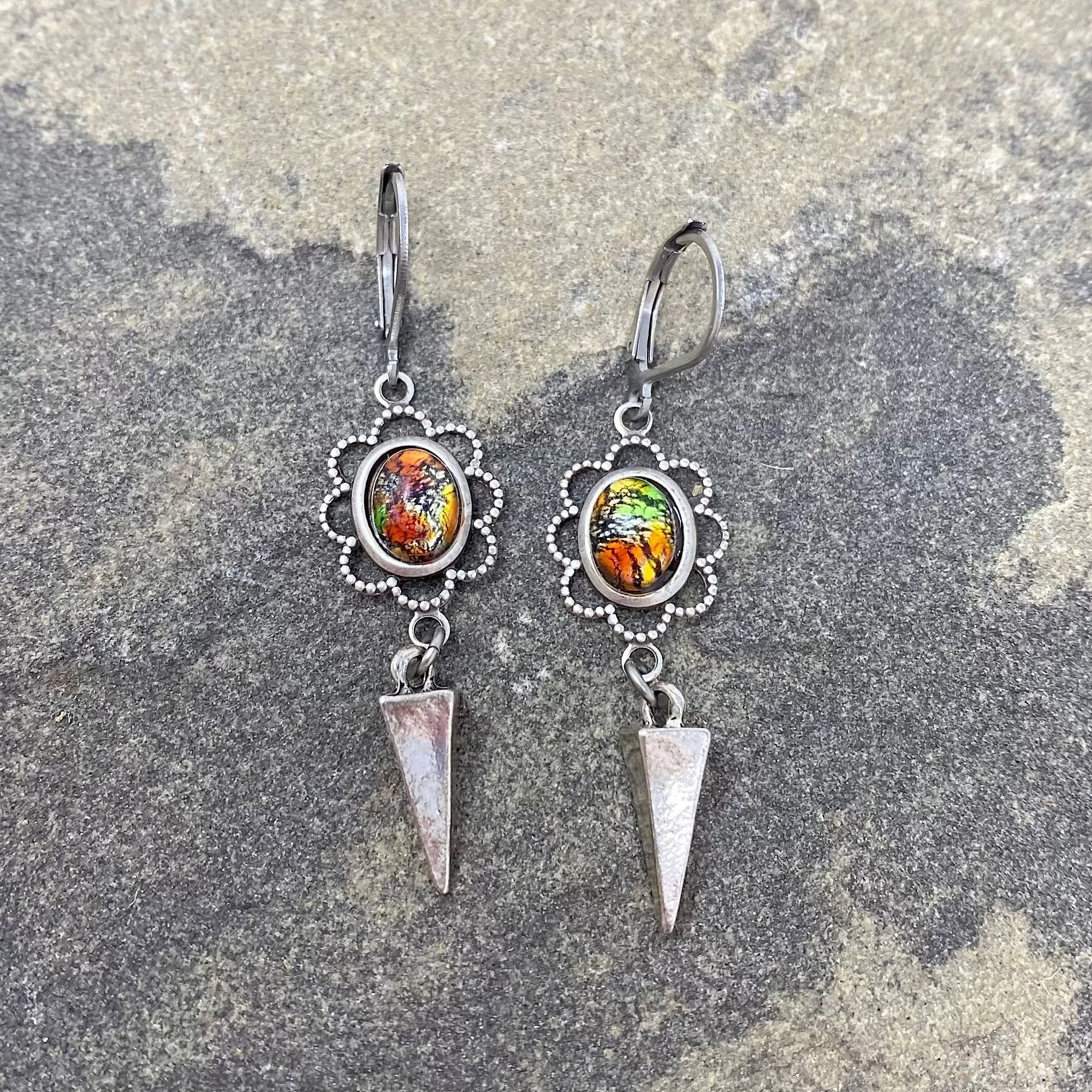 ALINA fire opal dangle earrings