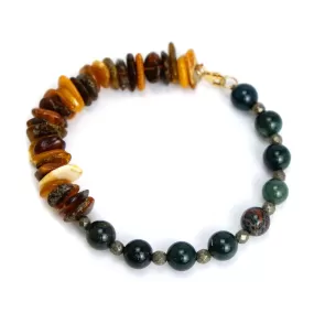 Amber with Bloodstone Bracelet