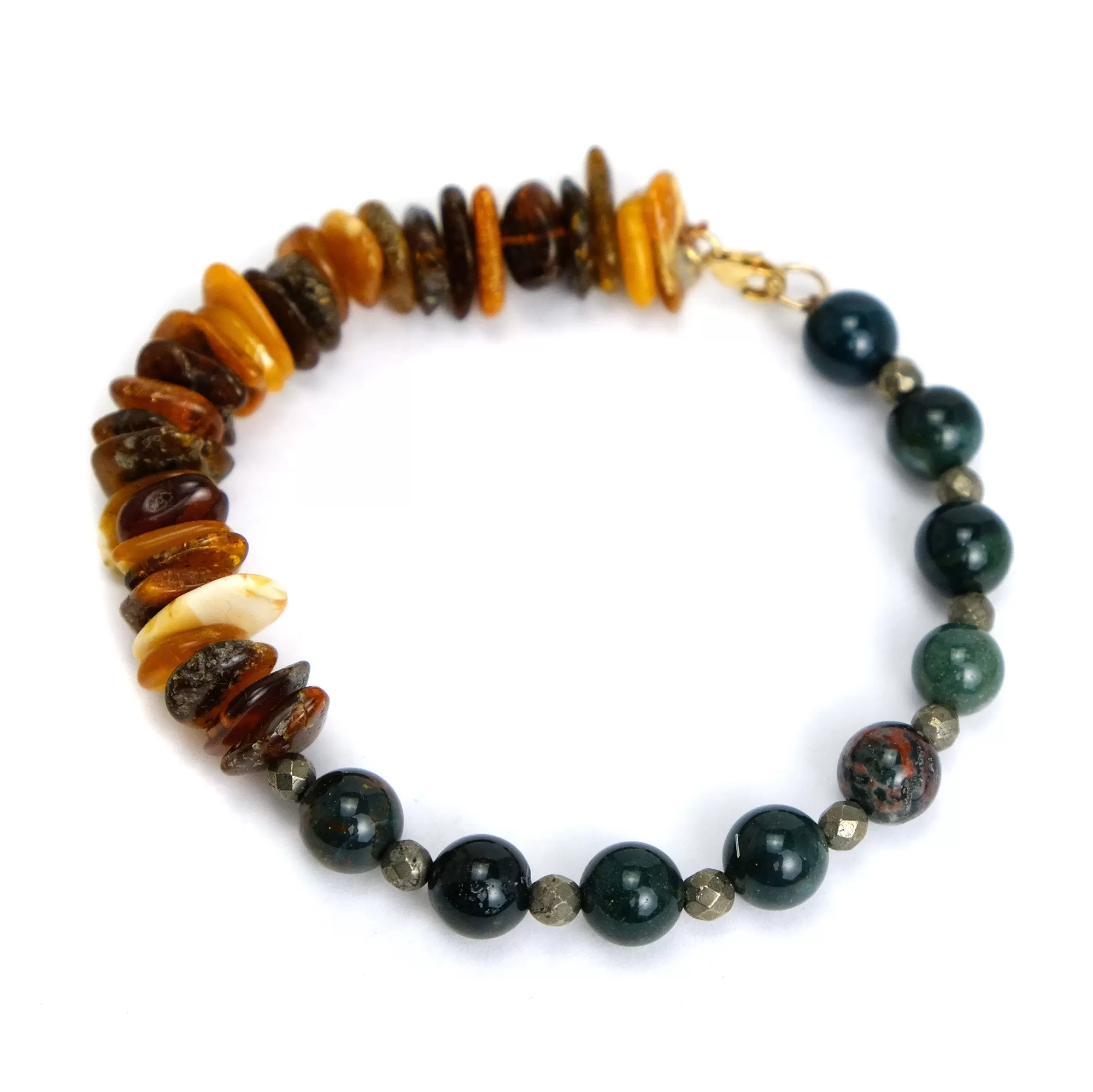 Amber with Bloodstone Bracelet