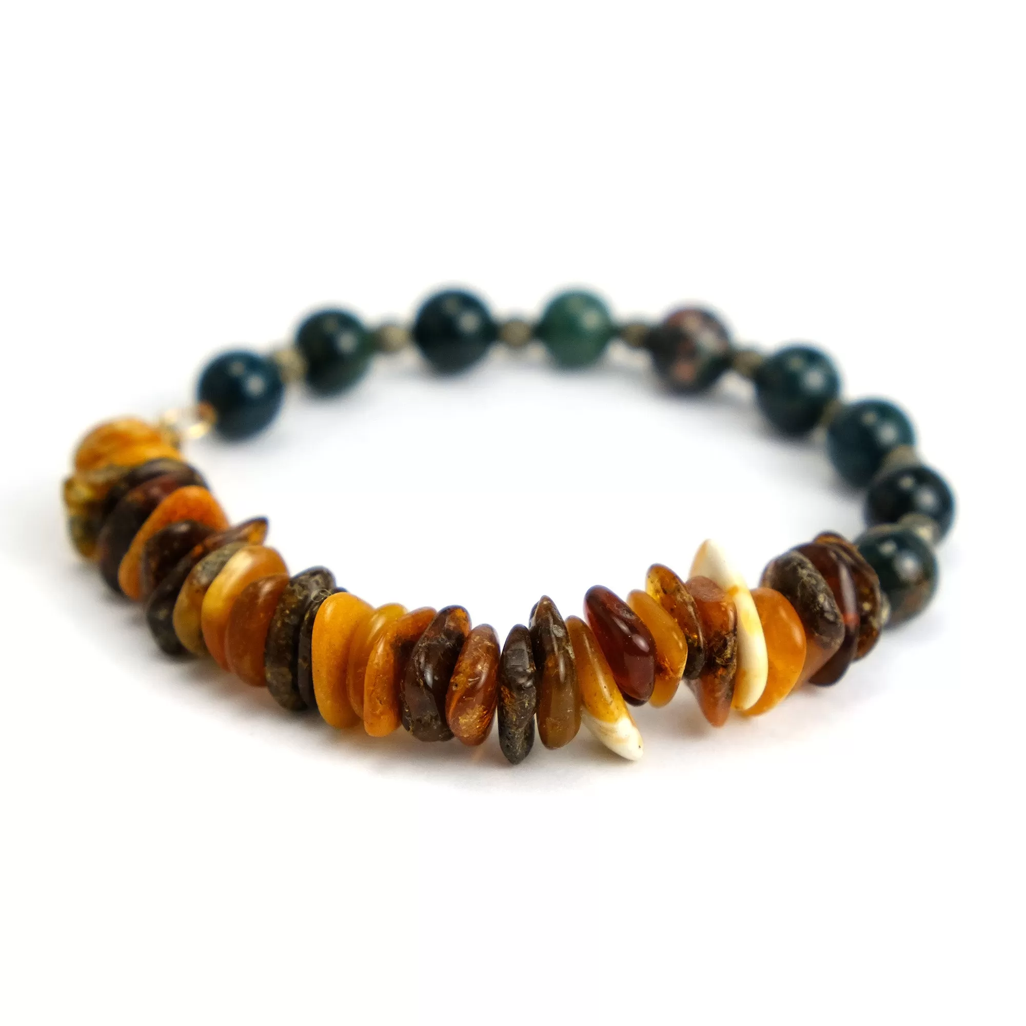 Amber with Bloodstone Bracelet