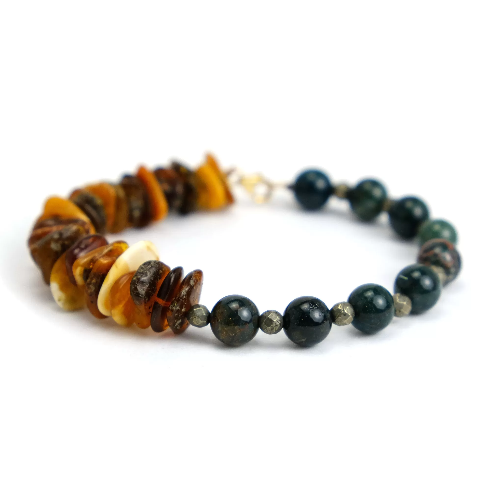 Amber with Bloodstone Bracelet