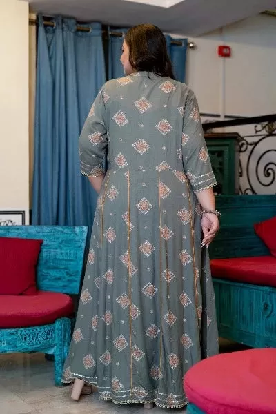 Anarkali Plus Size Grey Kurti for women