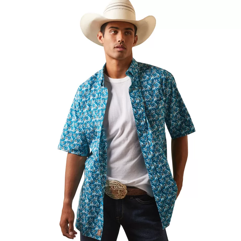 'Ariat' Men's Kavir Classic Fit Button Down - Blue