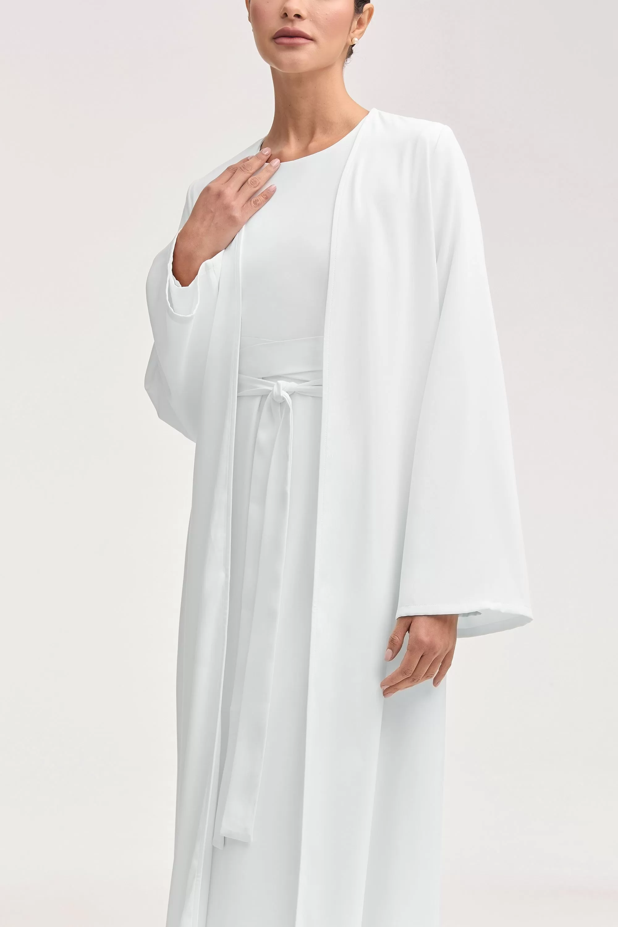 Asalah Open Abaya - White