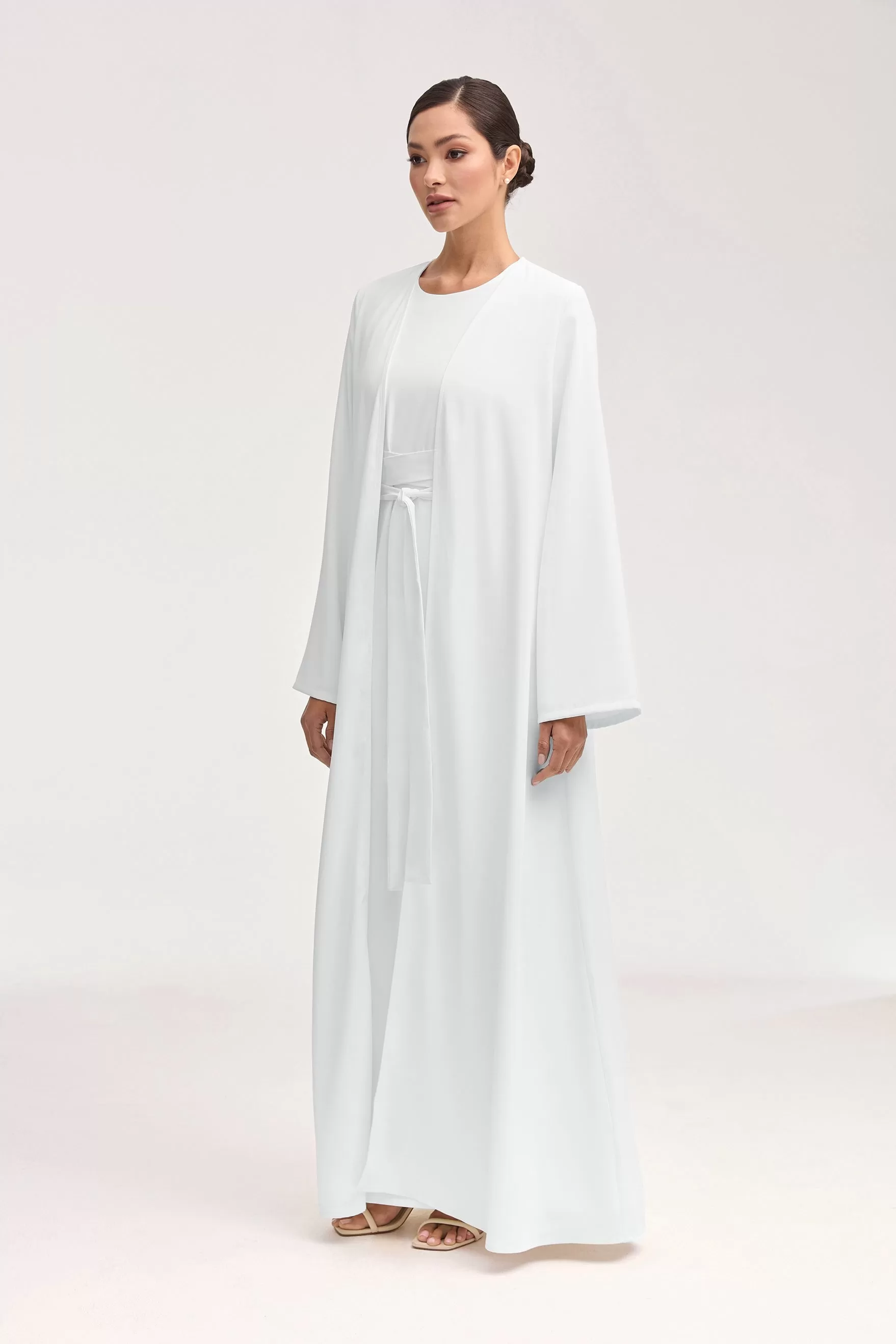 Asalah Open Abaya - White