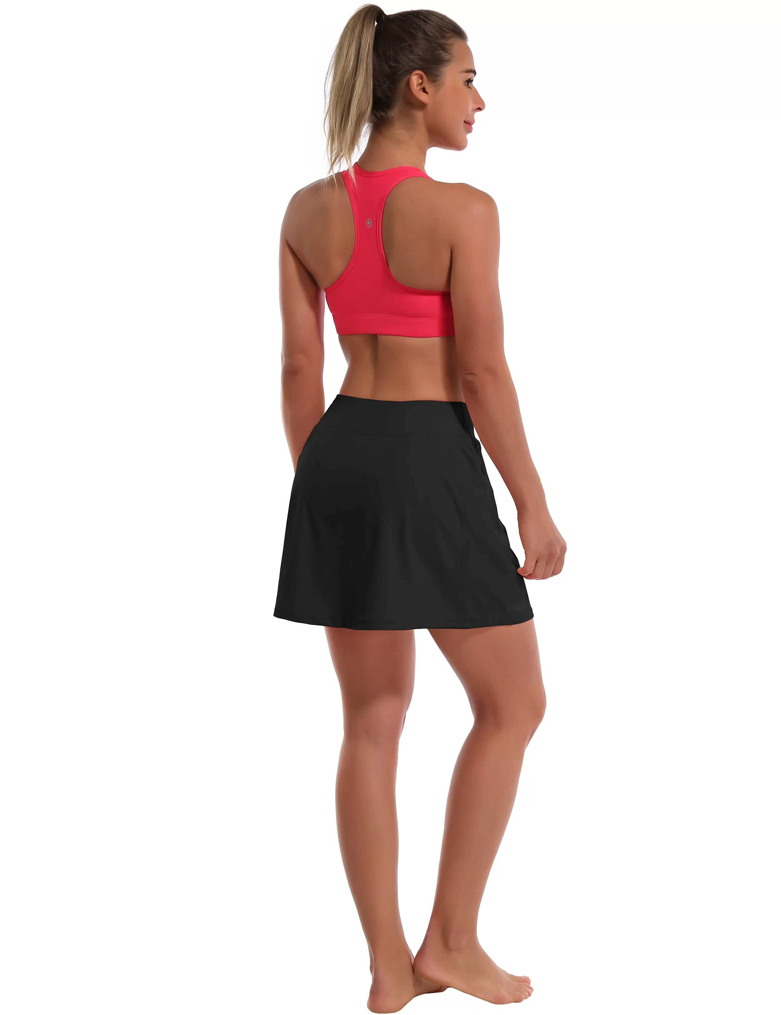 Athletic Tennis Golf Skort with Pocket Shorts black