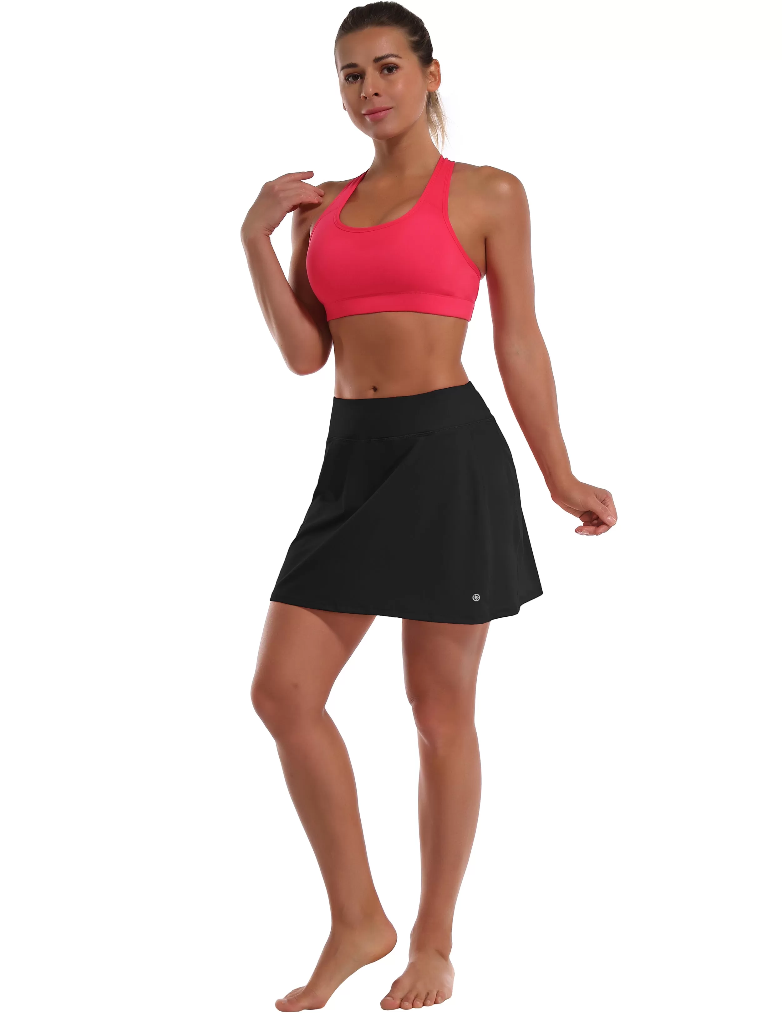 Athletic Tennis Golf Skort with Pocket Shorts black