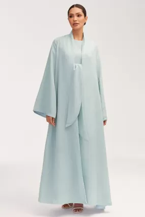 Azka Tie Front Abaya - Cucumber