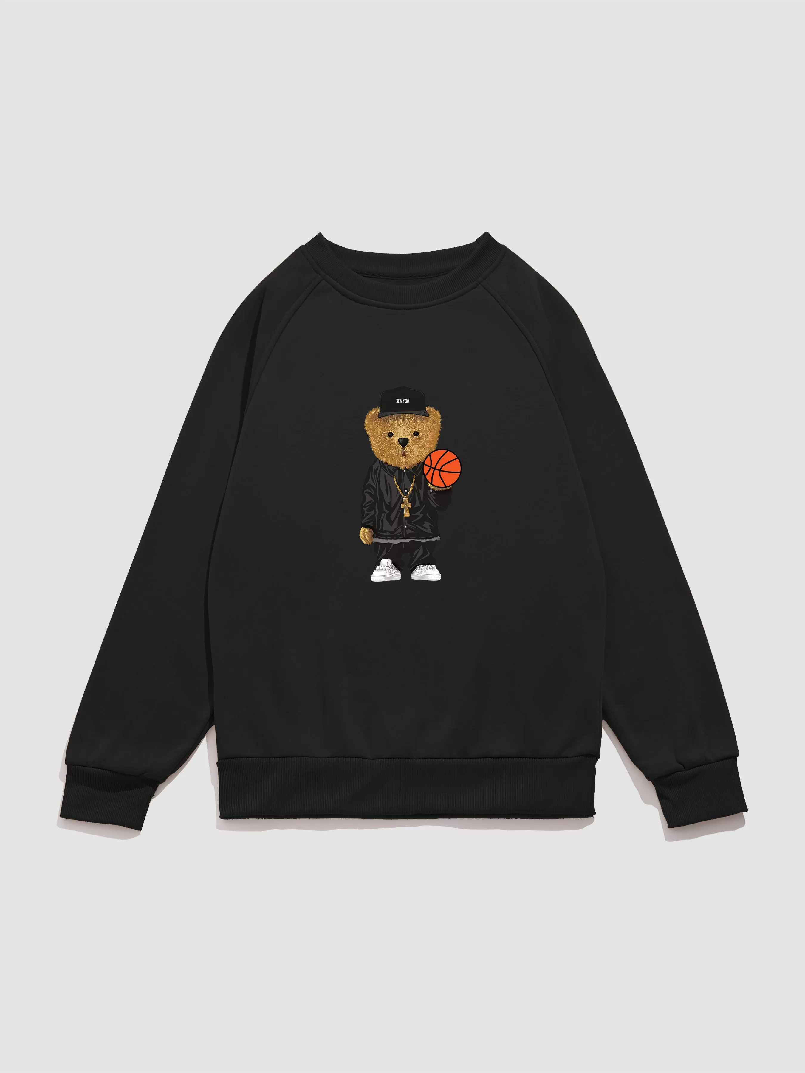 Basketball Bear Print Sweatshirt