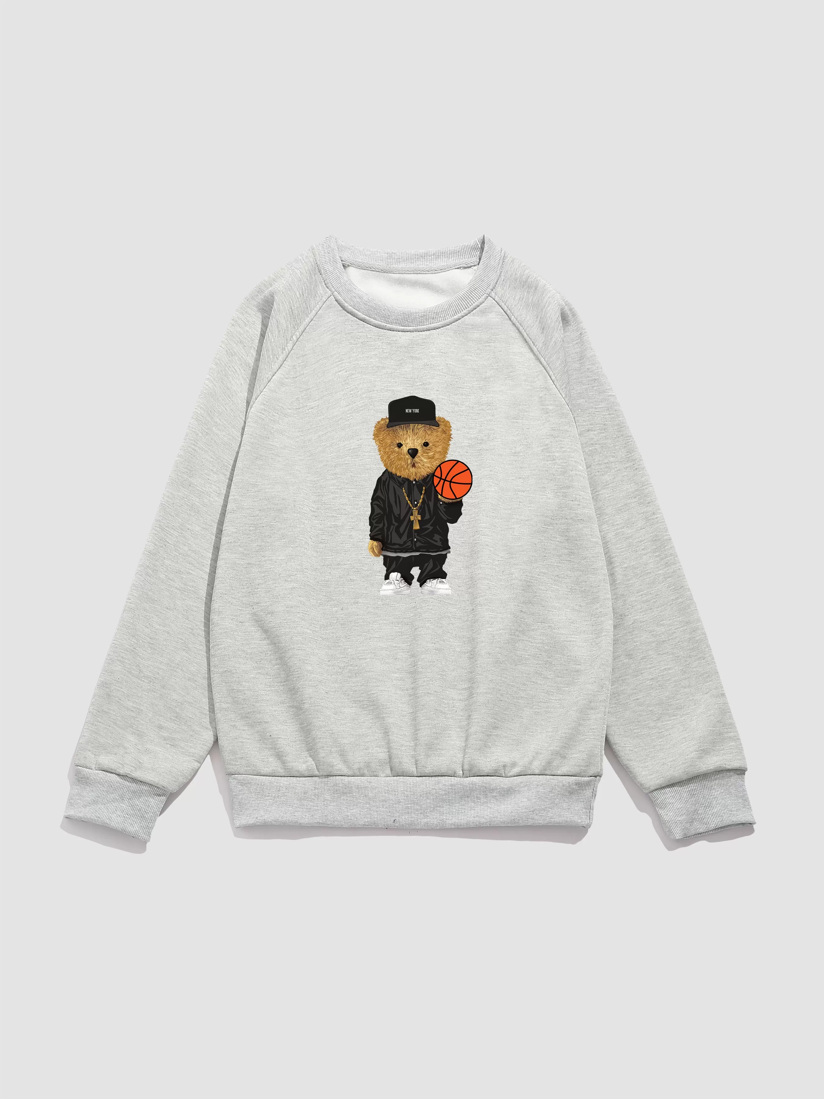 Basketball Bear Print Sweatshirt