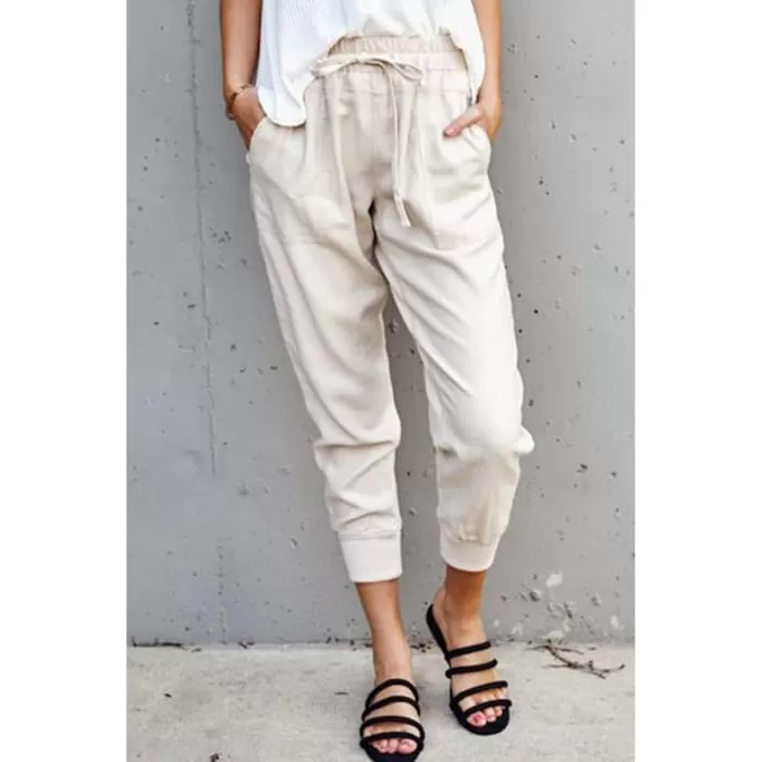 Beige Beach Pants