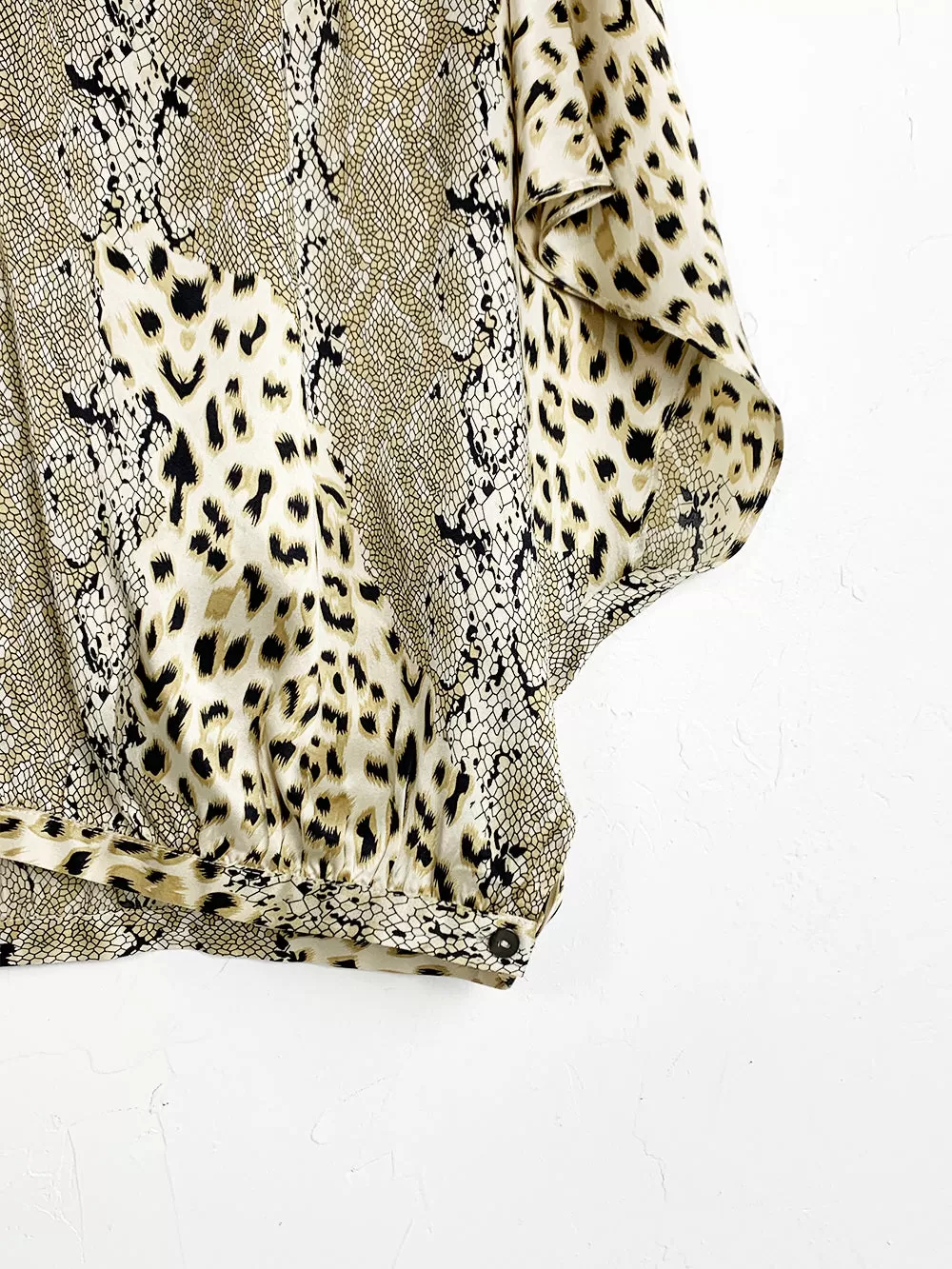 Beyond Vintage Mixed Animal Print Silk Top