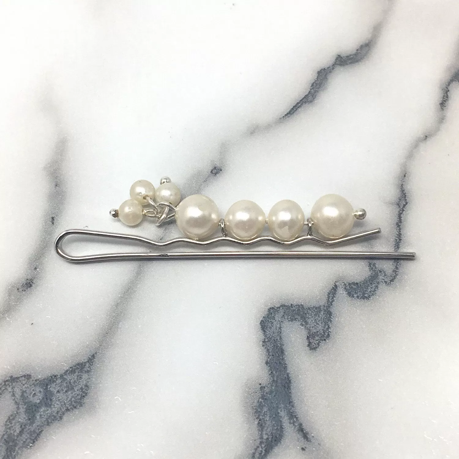 BOBBI vintage pearl silver hair pin