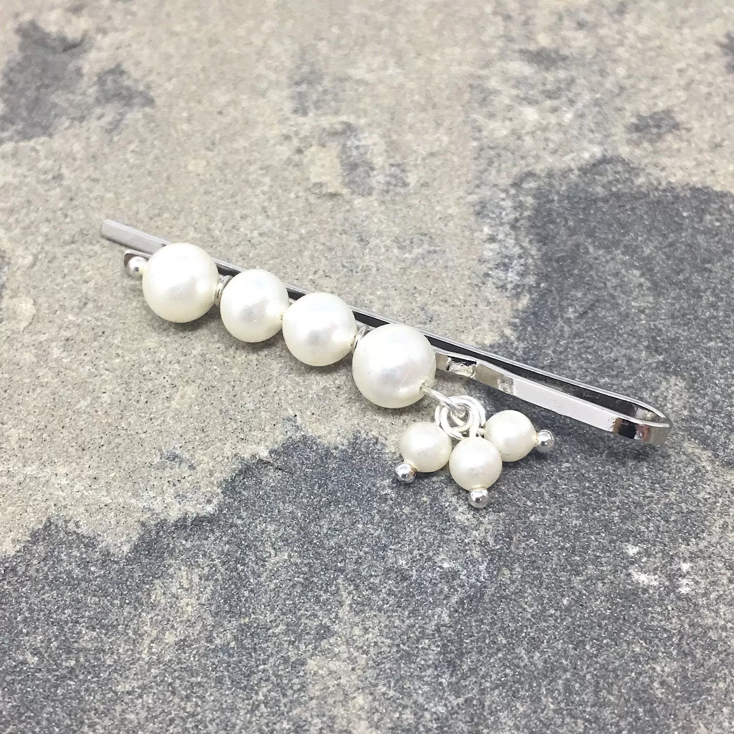 BOBBI vintage pearl silver hair pin