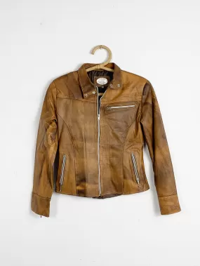 Cabrito Mottled Brown Leather Jacket