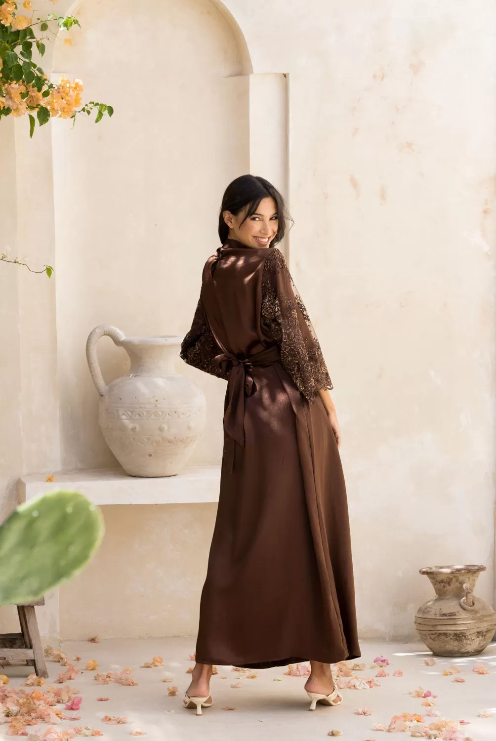 Cinnamon Blooms abaya