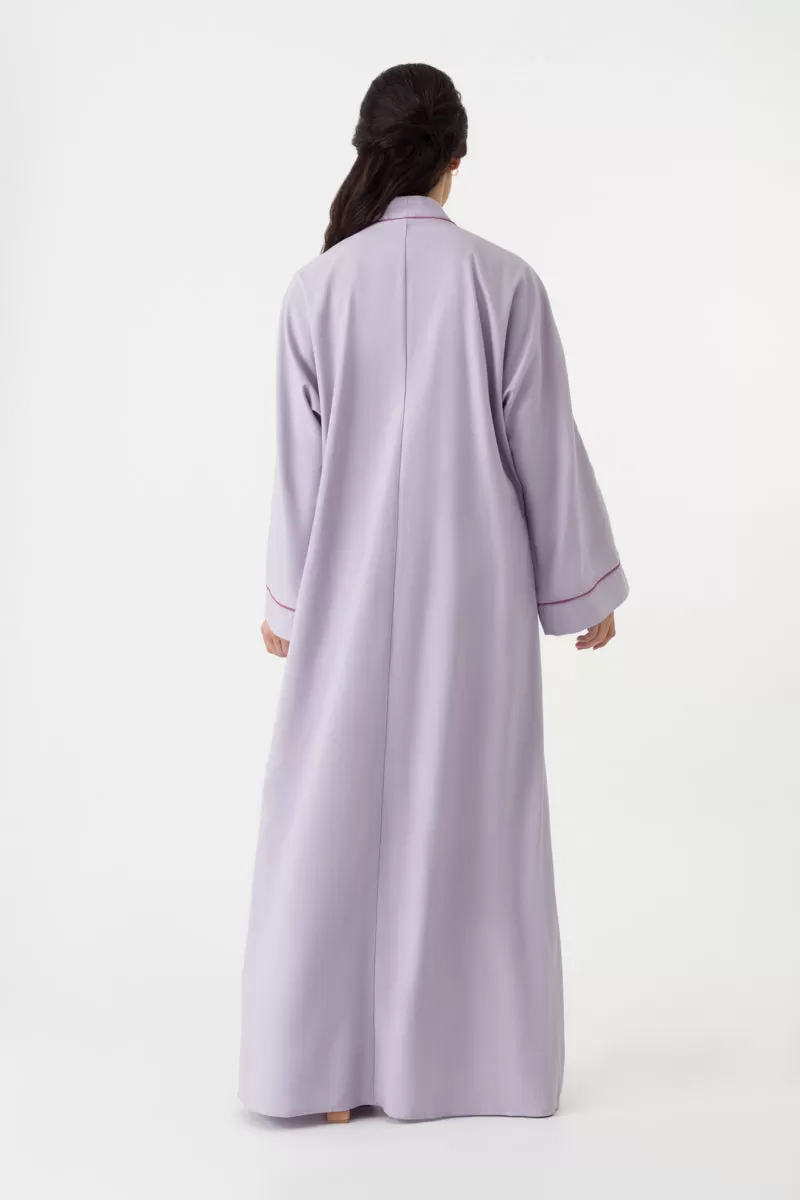 Cotton Linen Abaya in Lilac