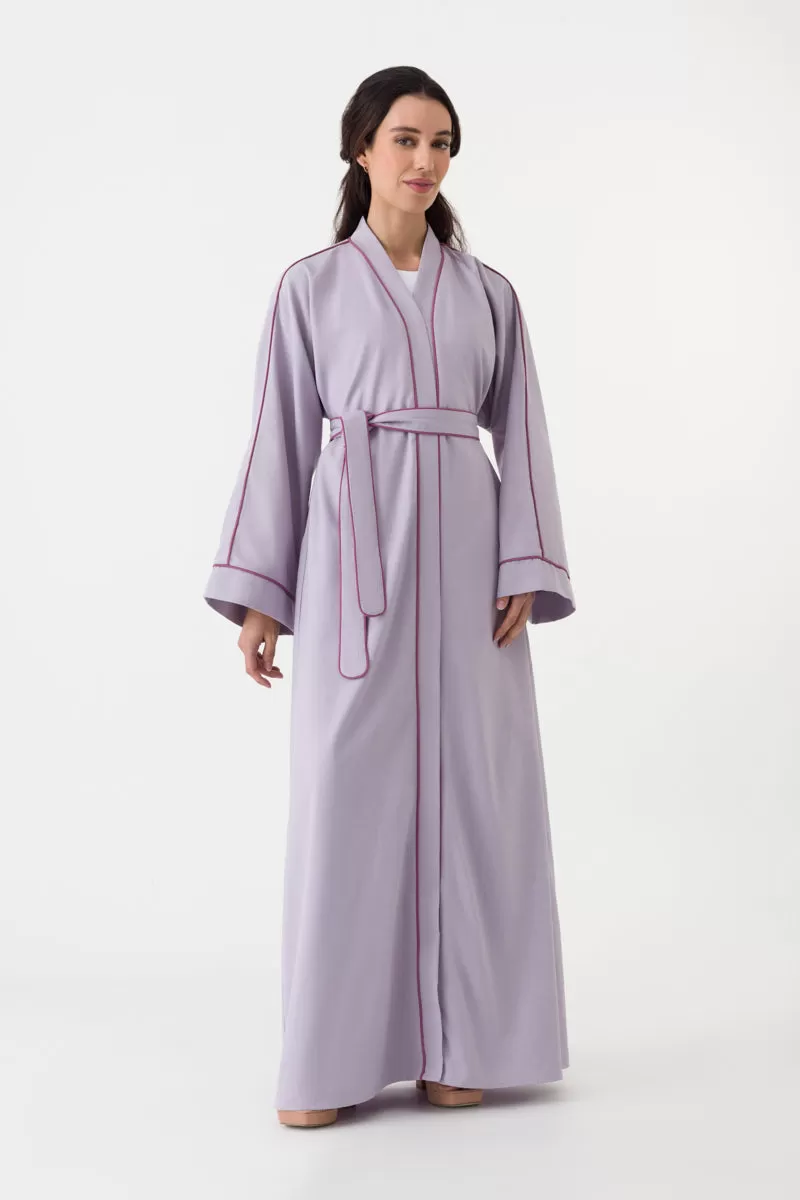 Cotton Linen Abaya in Lilac