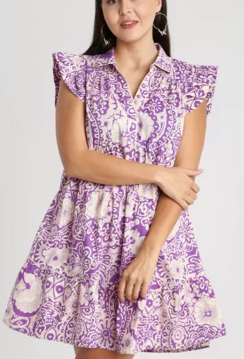 Curvy Purple Paisley Dress