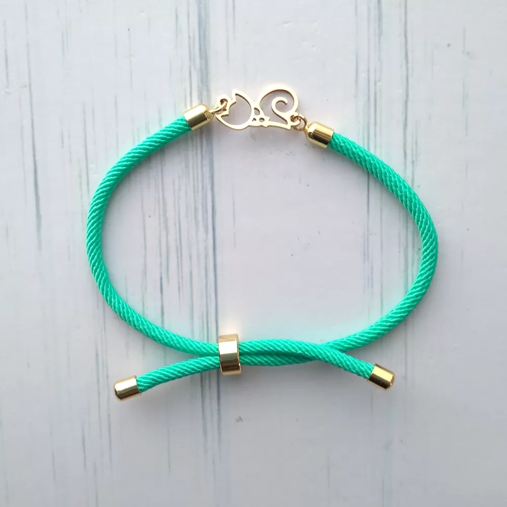 Dani Cutout Cat Corded Slider Bracelet