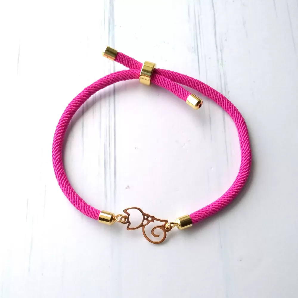 Dani Cutout Cat Corded Slider Bracelet