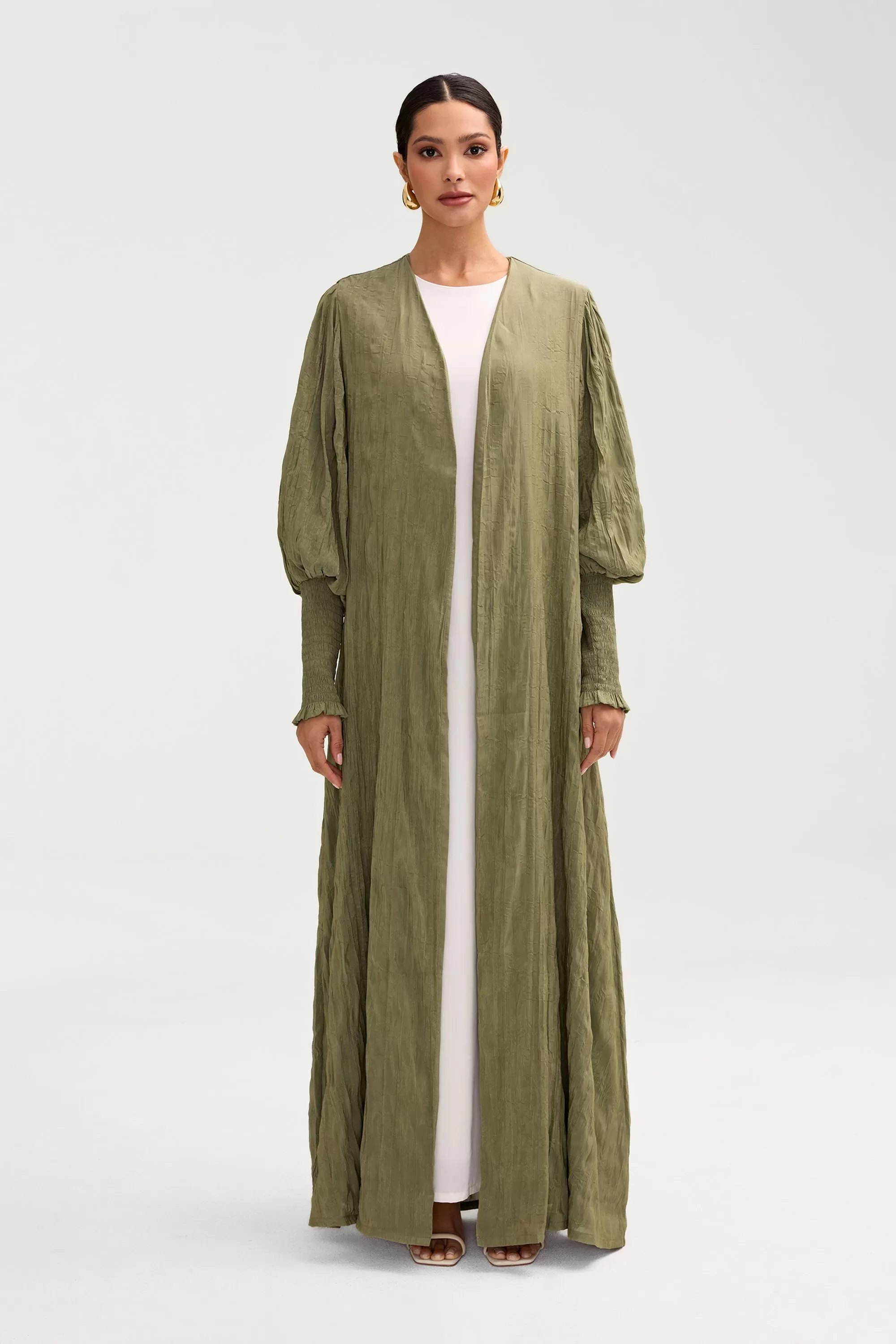 Deena Open Abaya - Sage