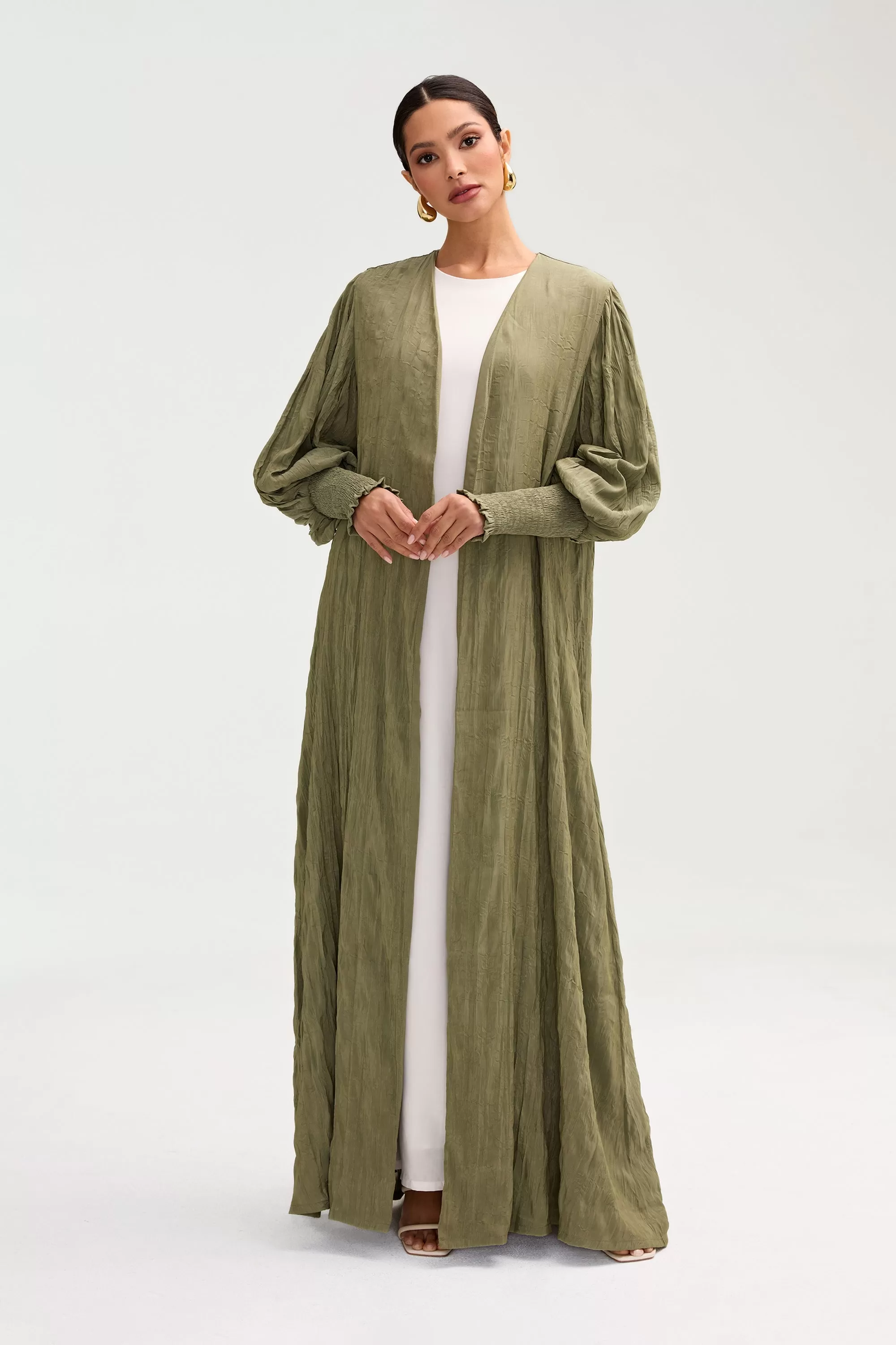 Deena Open Abaya - Sage