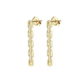 Drop Chain Earring in 14K Gold over Sterling Silver