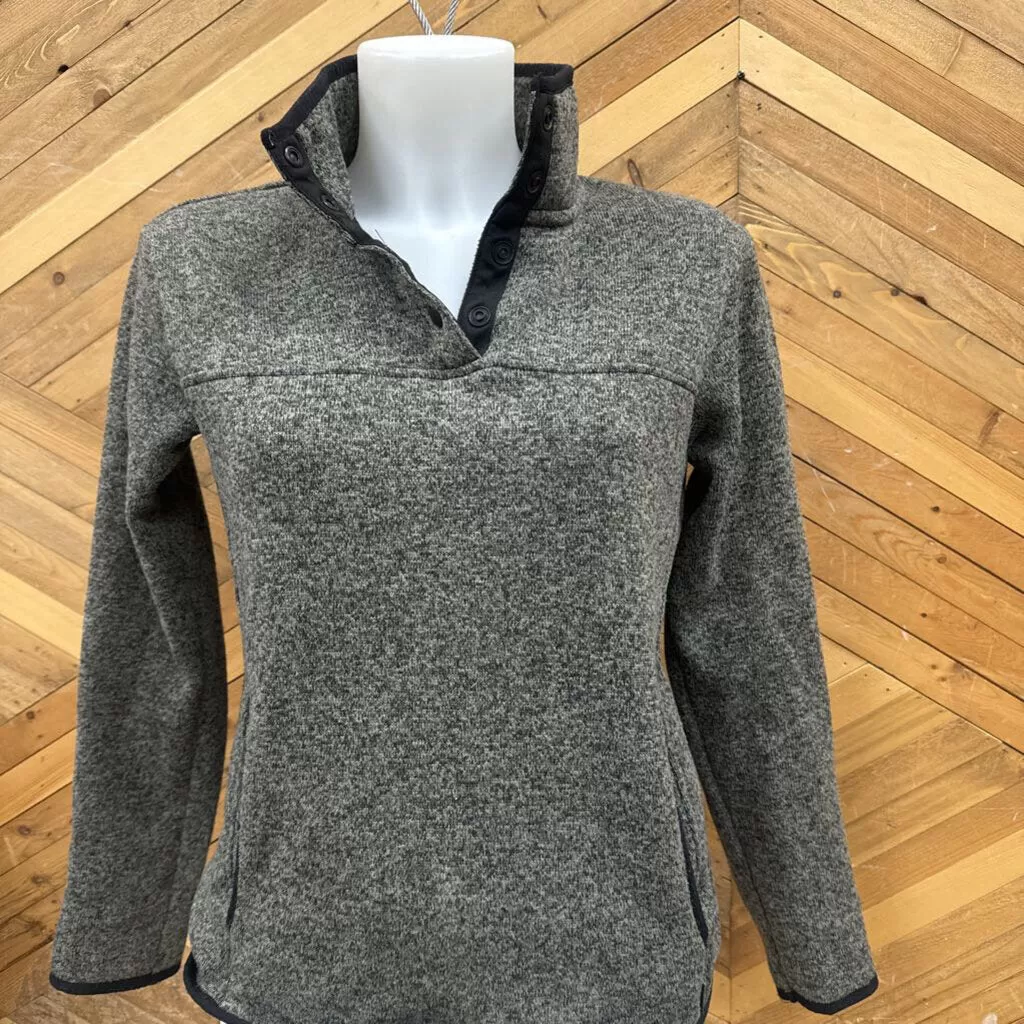 Eddie Bauer - Women's 1/4-Snap Fleece Sweater - MSRP $95: Grey-women-SM