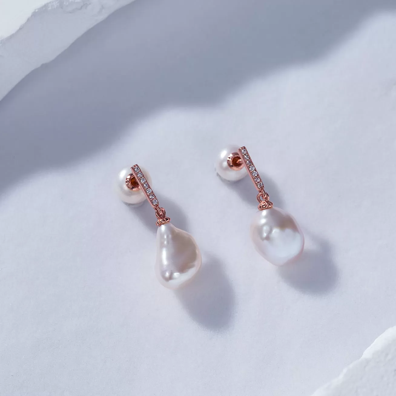 Elegant Keshi Freshwater Pearl Earrings WE00600