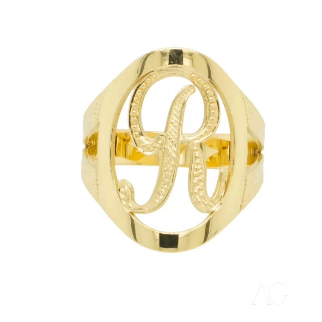 Elegant Personalized Initial Letter Ring