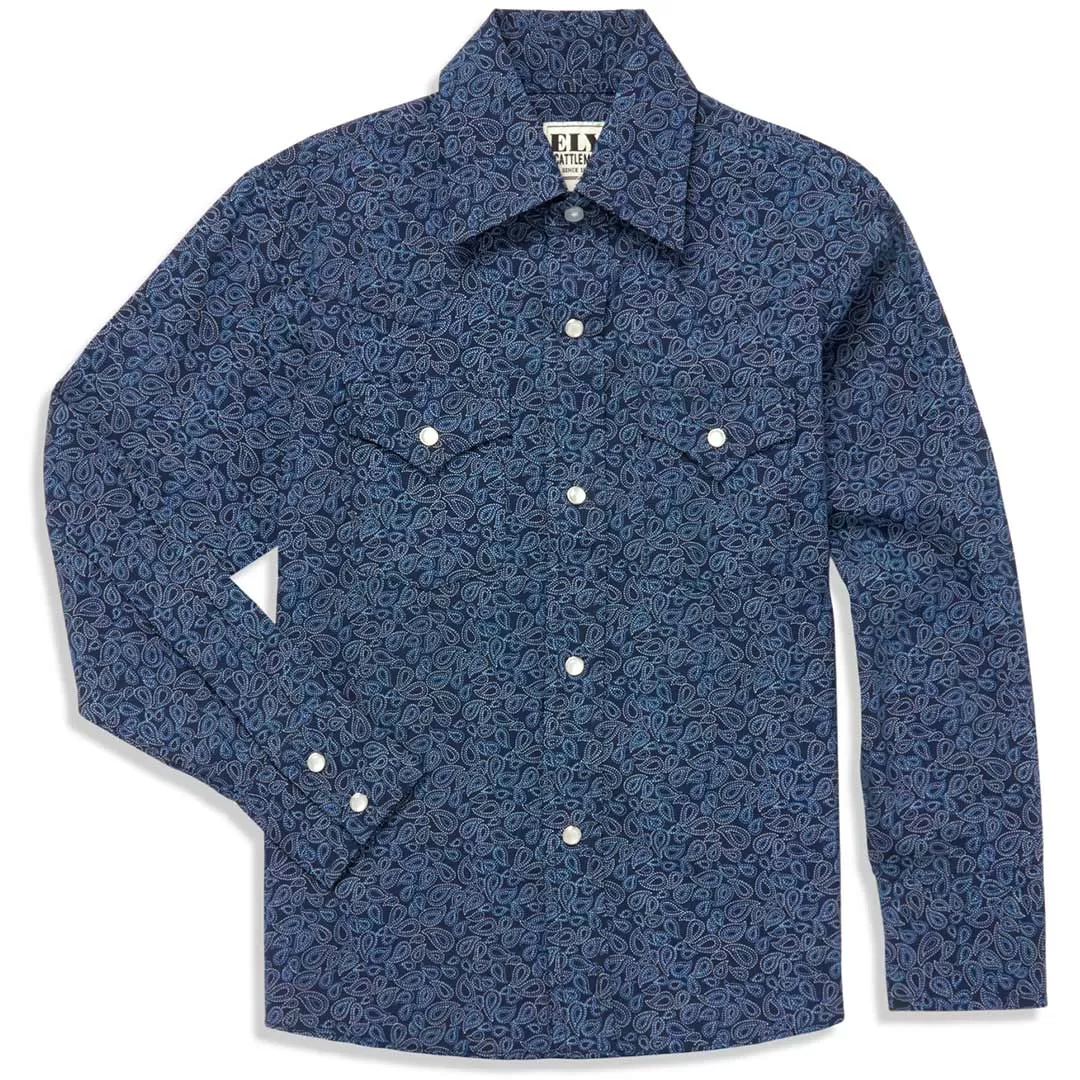 Ely Cattleman Boys' Paisley Print Snap Shirt