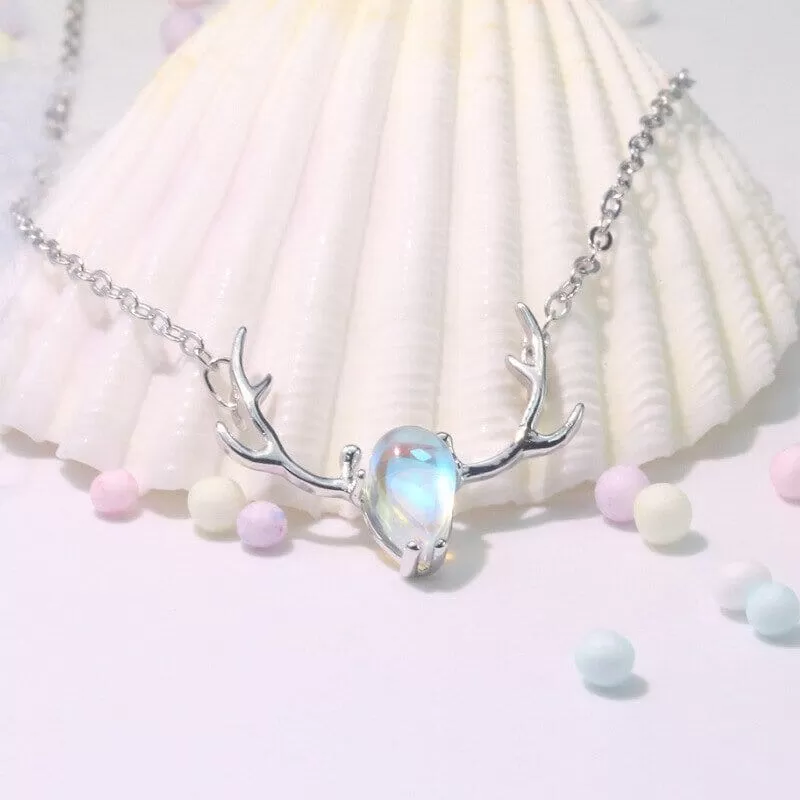 Fashion Deer Moonstone  Necklace