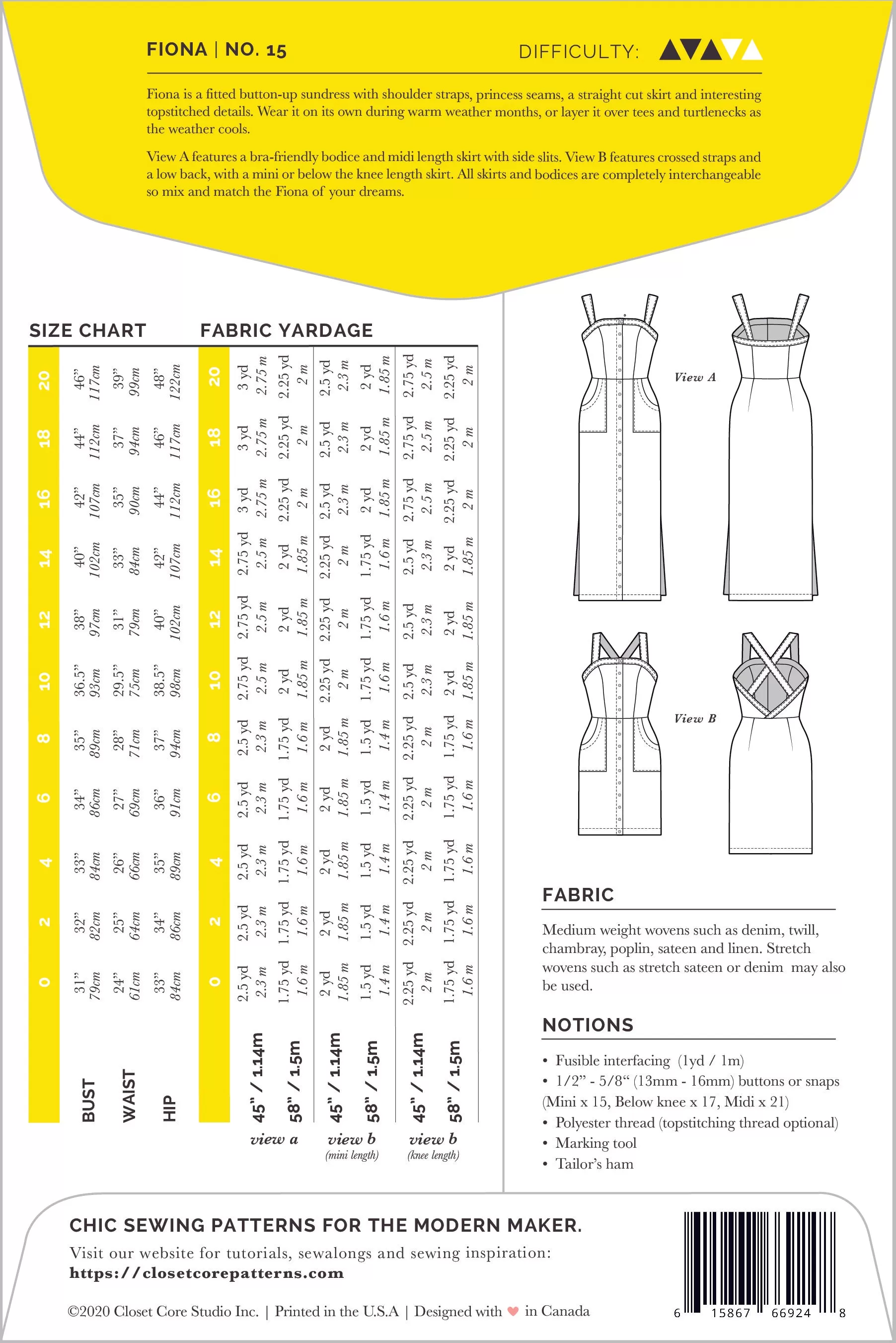 Fiona Sundress Sewing Pattern by Closet Core Patterns