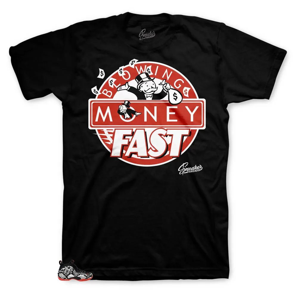 Foamposite Snakeskin Shirt - Blowing Money Fast - Black