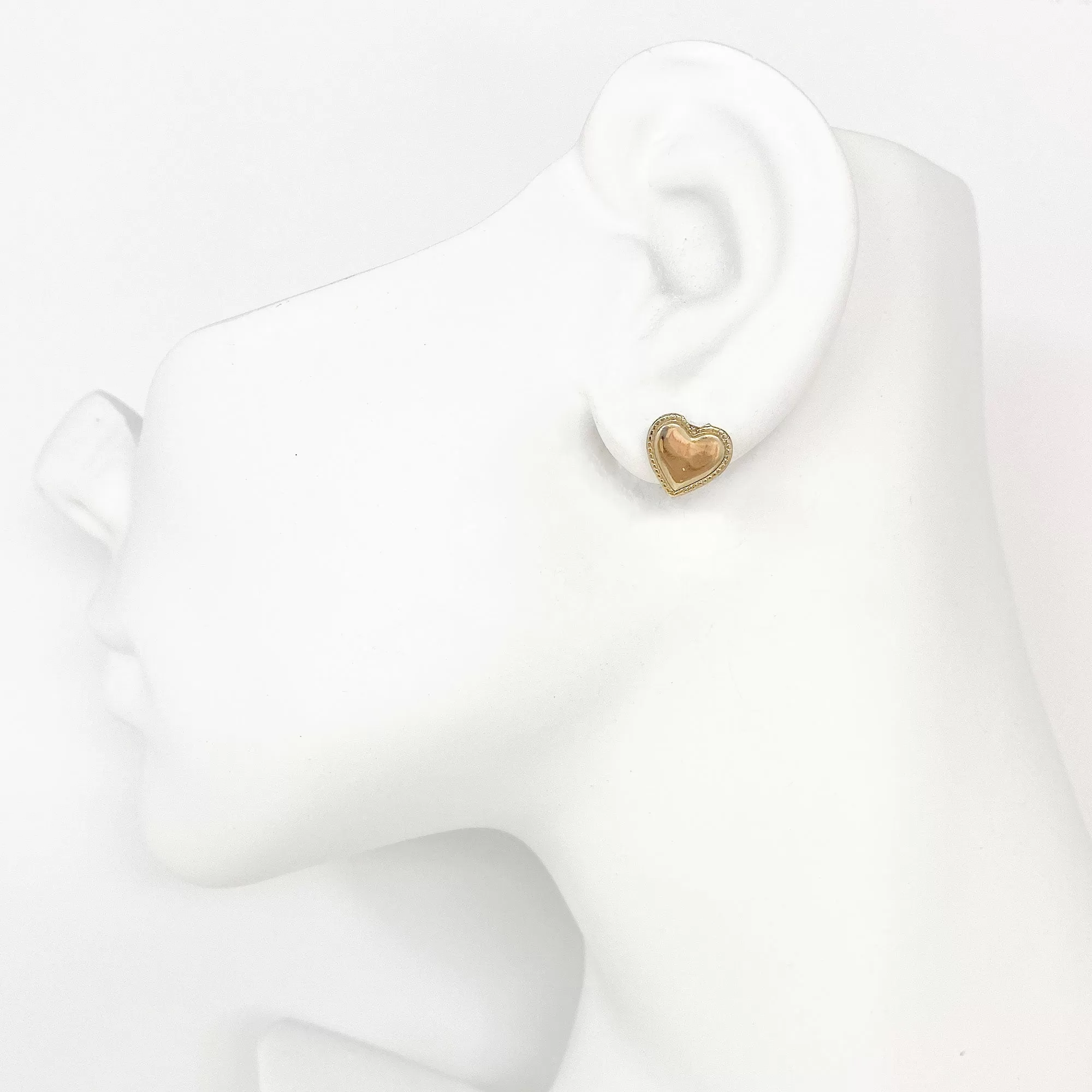 FRANCINE vintage gold tone heart studs