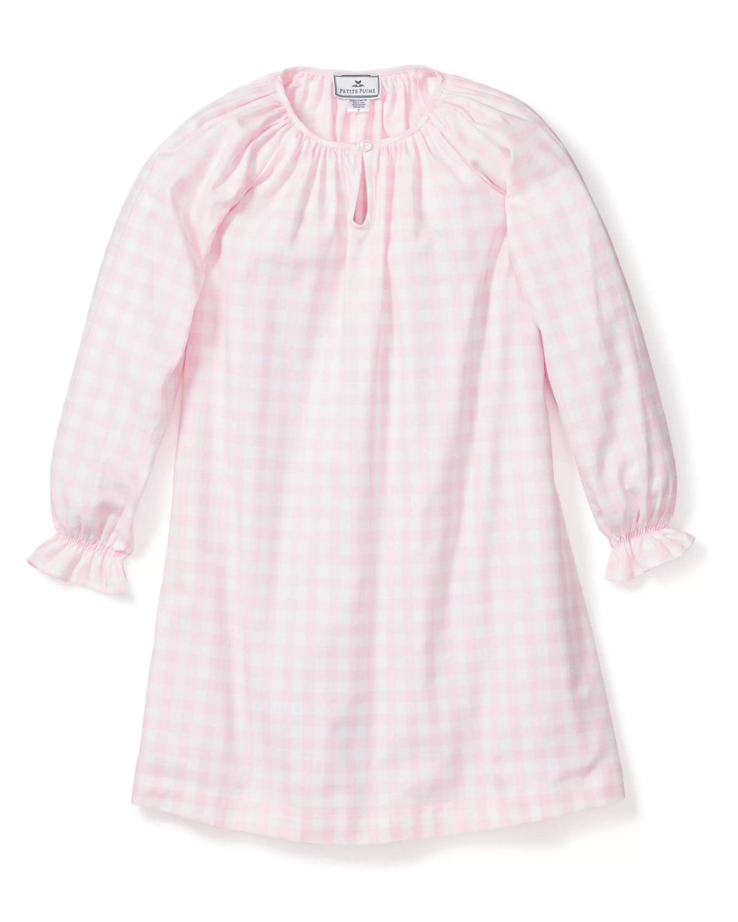 Girl's Twill Delphine Nightgown | Pink Gingham