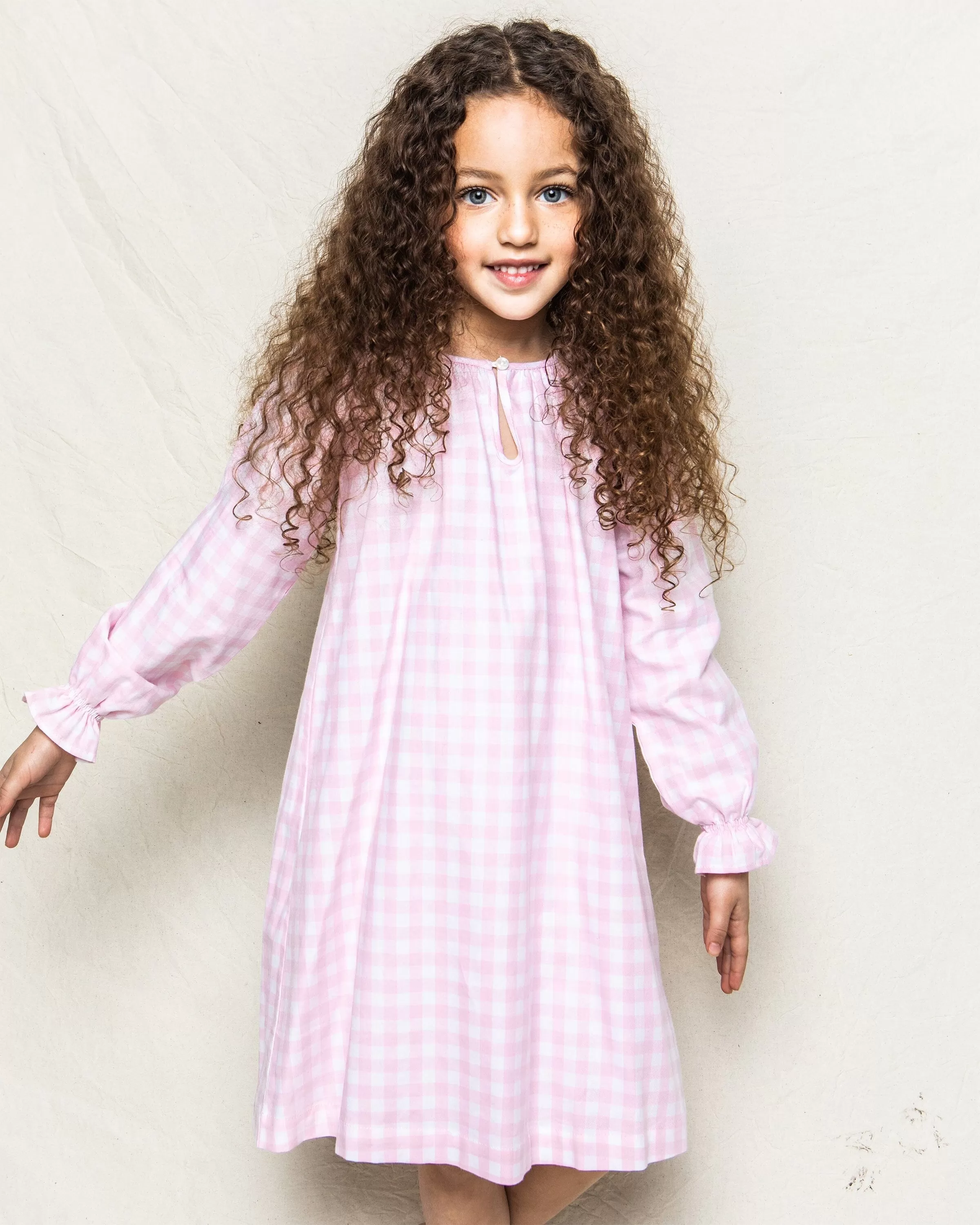 Girl's Twill Delphine Nightgown | Pink Gingham