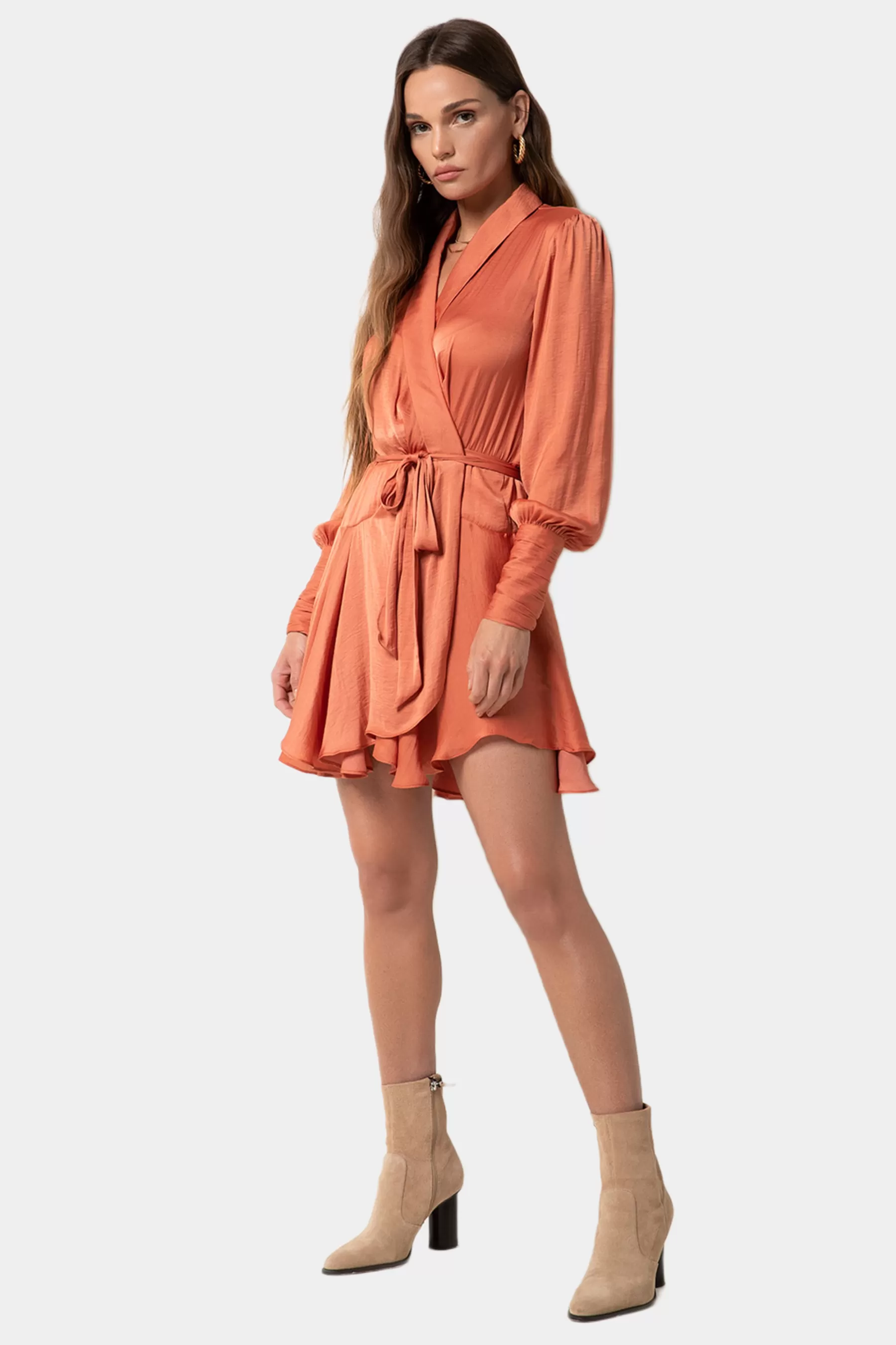 Glenna Long Sleeve Wrap Mini Dress