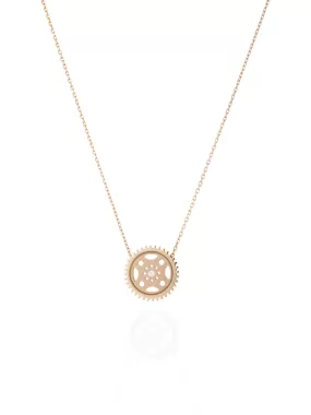 gold-uno-medium-gear-necklace - By Delcy