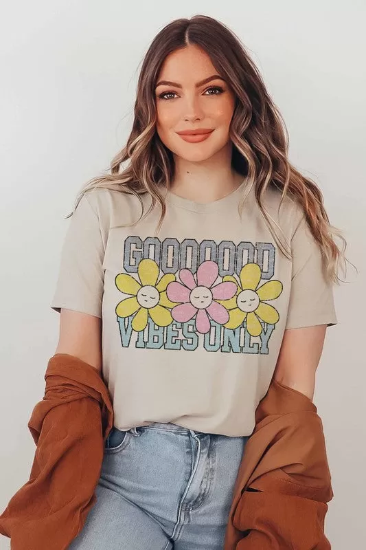 GOOD VIBES ONLY GRAPHIC TEE PLUS SIZE