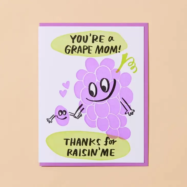 Grape Mom Greeting Card