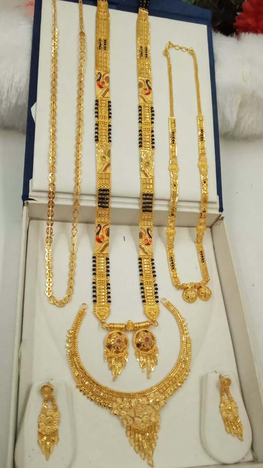 Hashmitha, elegant Gold plated Marathi Jewellery combo for women -KARTI001JCJ