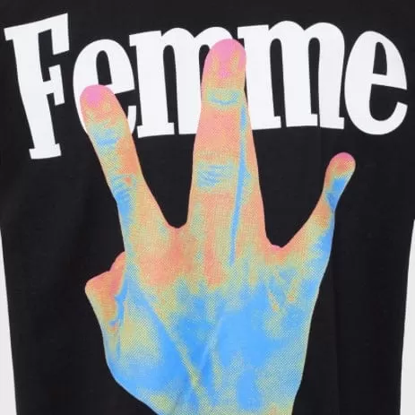 Homme & Femme Twisted Fingers With Infrared Tee (Black) ATONCE2317-1